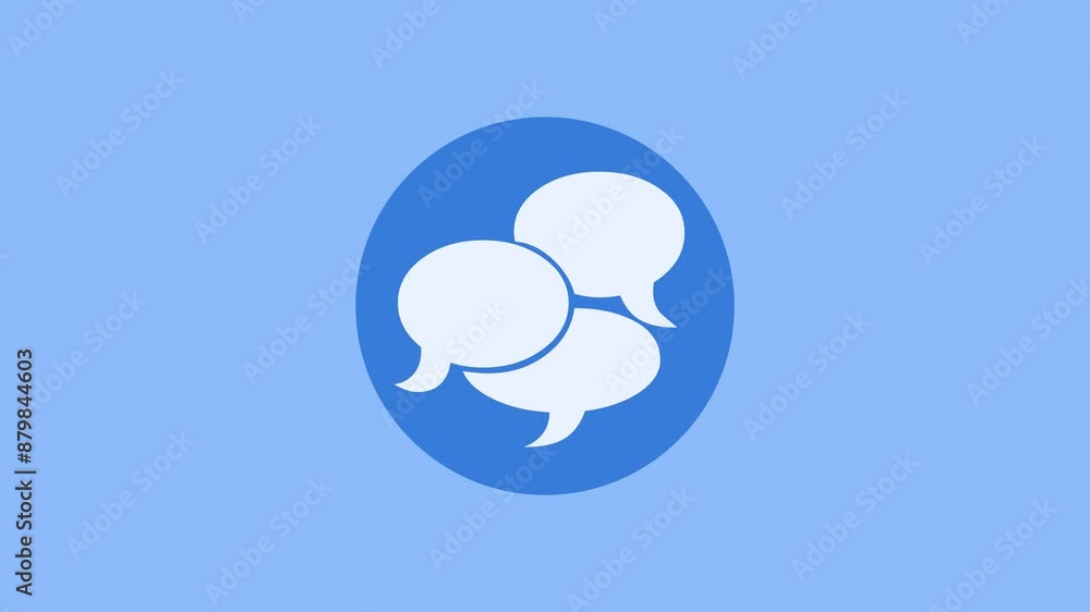 Bubble chat icon blue color simple shape circle animation Bubble chat icon blue color simple shape circle animation