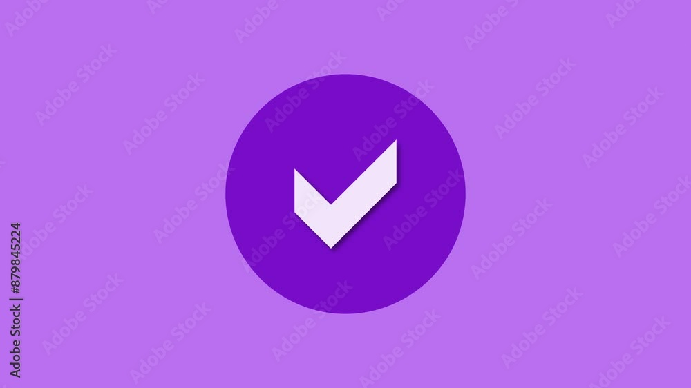 Check mark icon purple color simple shape circle animation Check mark icon purple color simple shape circle animation