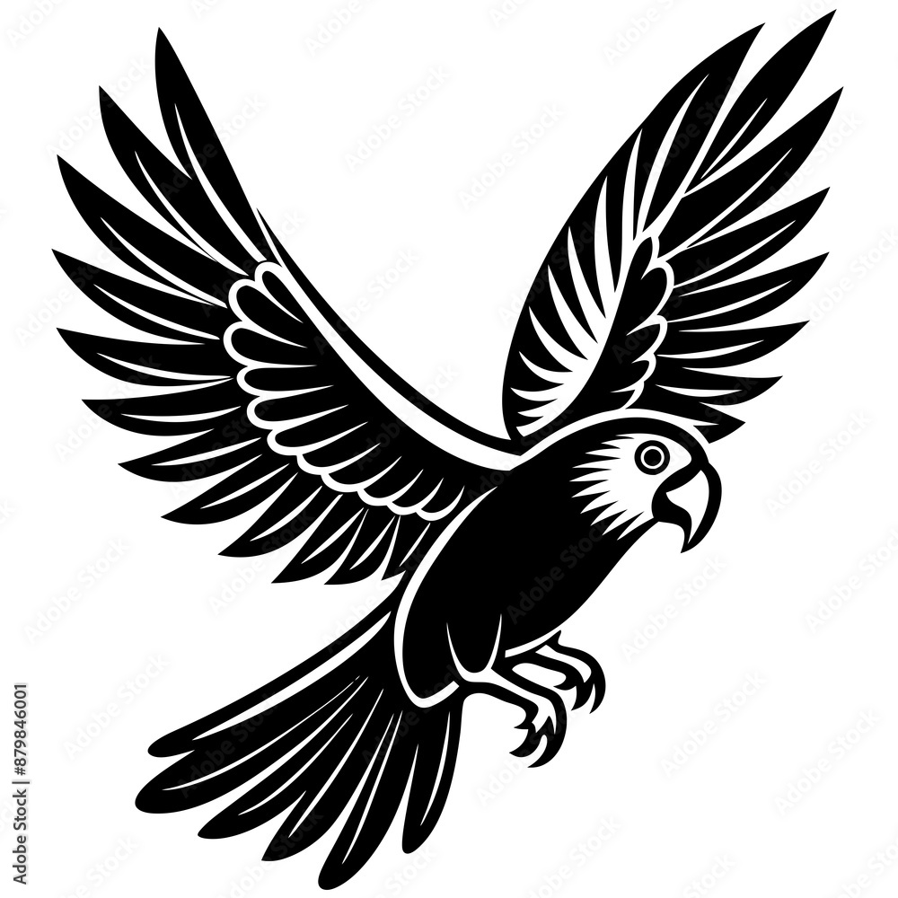 Fototapeta premium eclectus-parrot-bird-flies-icon-vector