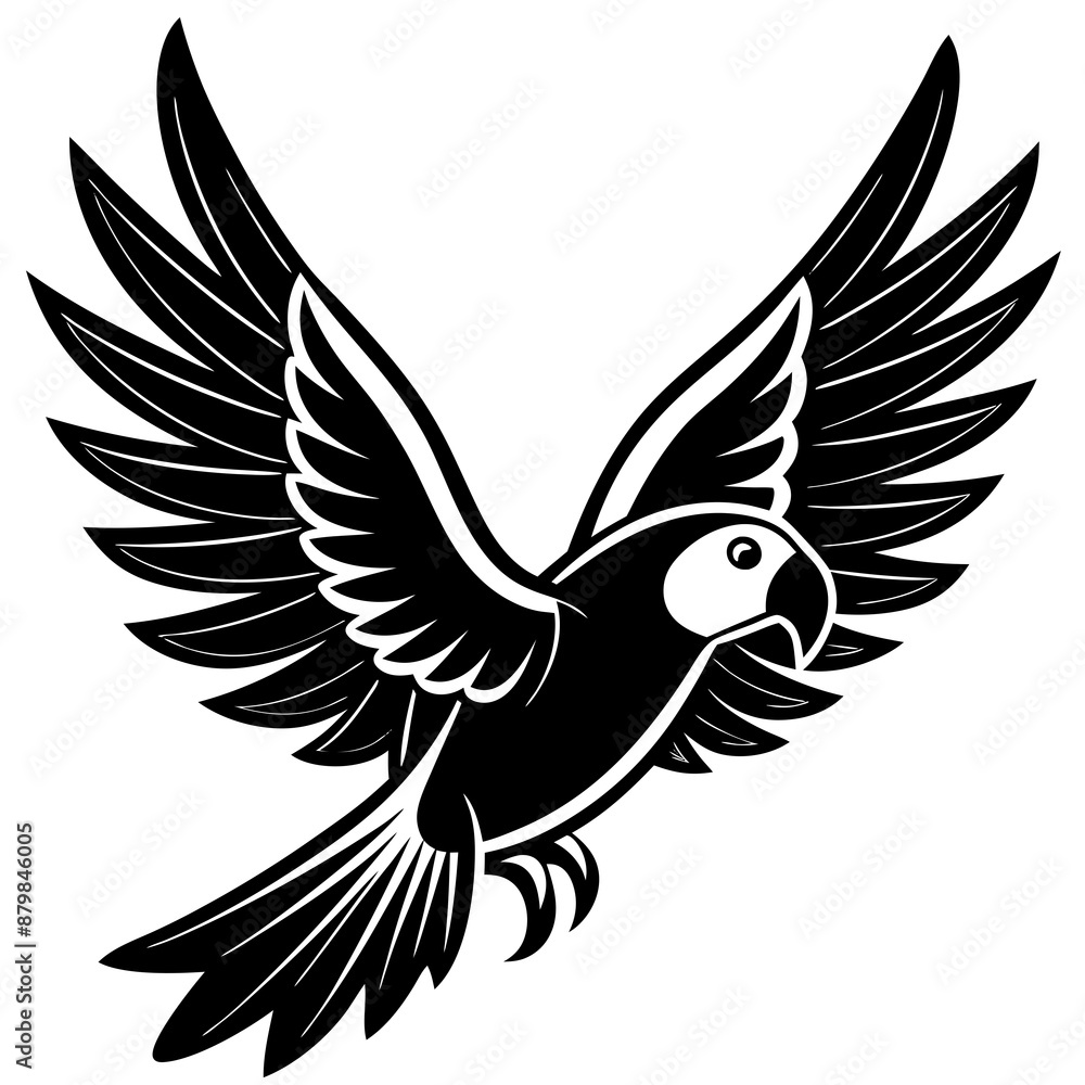 Fototapeta premium eclectus-parrot-bird-flies-icon-vector
