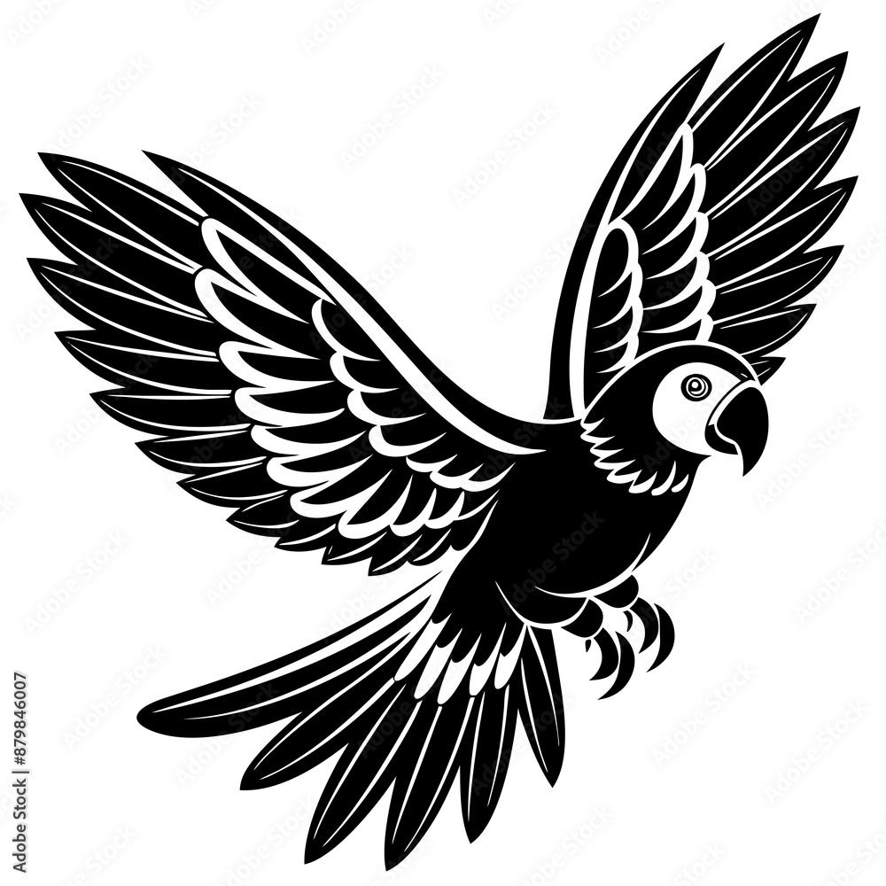 Obraz premium eclectus-parrot-bird-flies-icon-vector