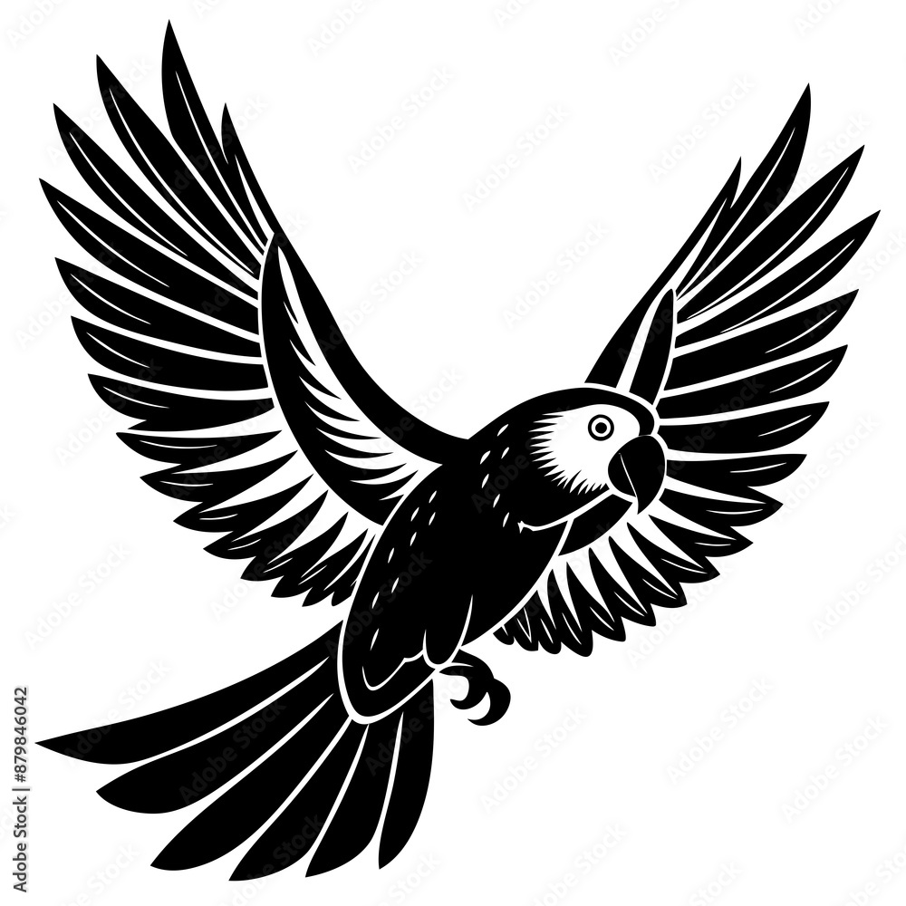 Fototapeta premium eclectus-parrot-bird-flies-icon-vector