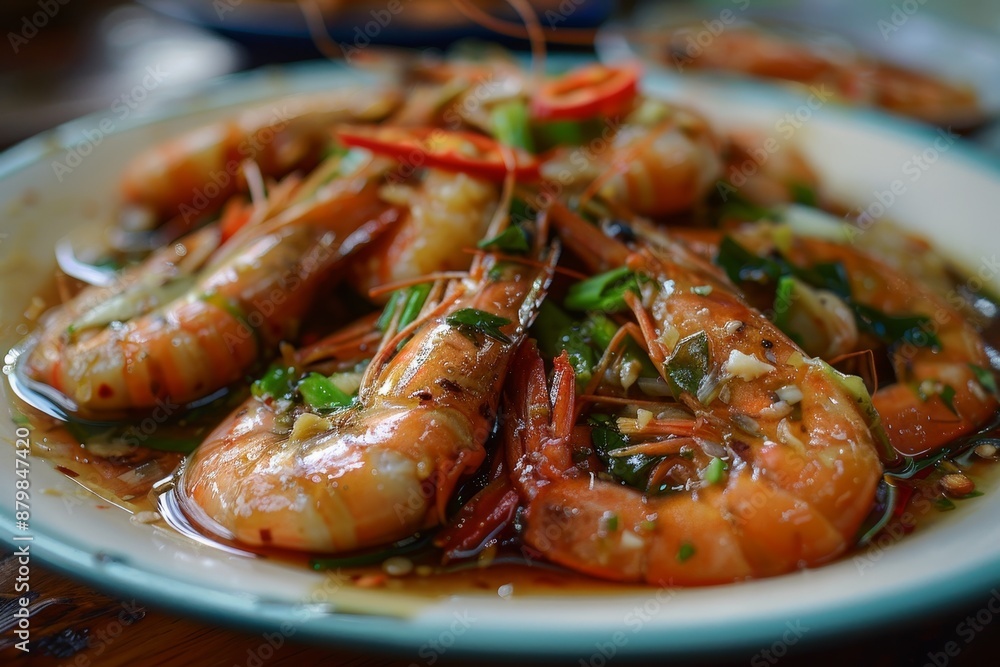 Shrimp marinated in Thai seafood sauce Shrimp marinated in Thai seafood sauce