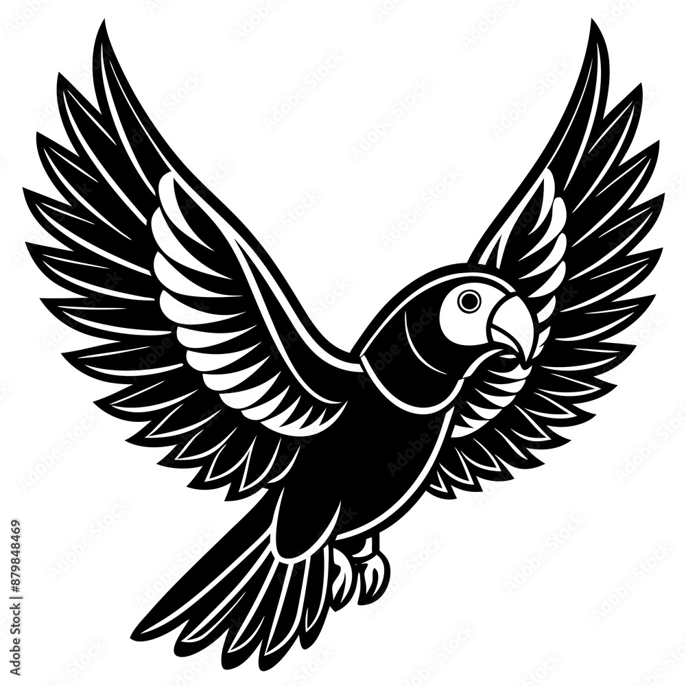 Fototapeta premium eclectus parrot bird flies icon vector