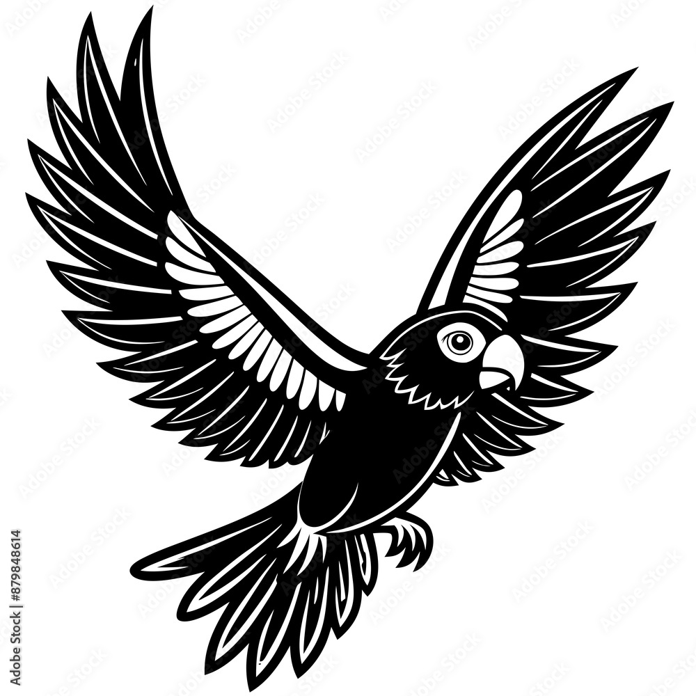 eclectus parrot bird flies icon vector eclectus parrot bird flies icon vector