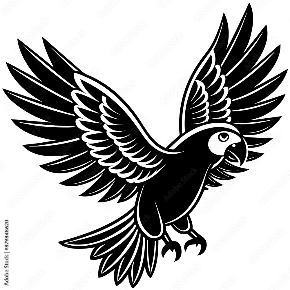 Obraz premium eclectus parrot bird flies icon vector