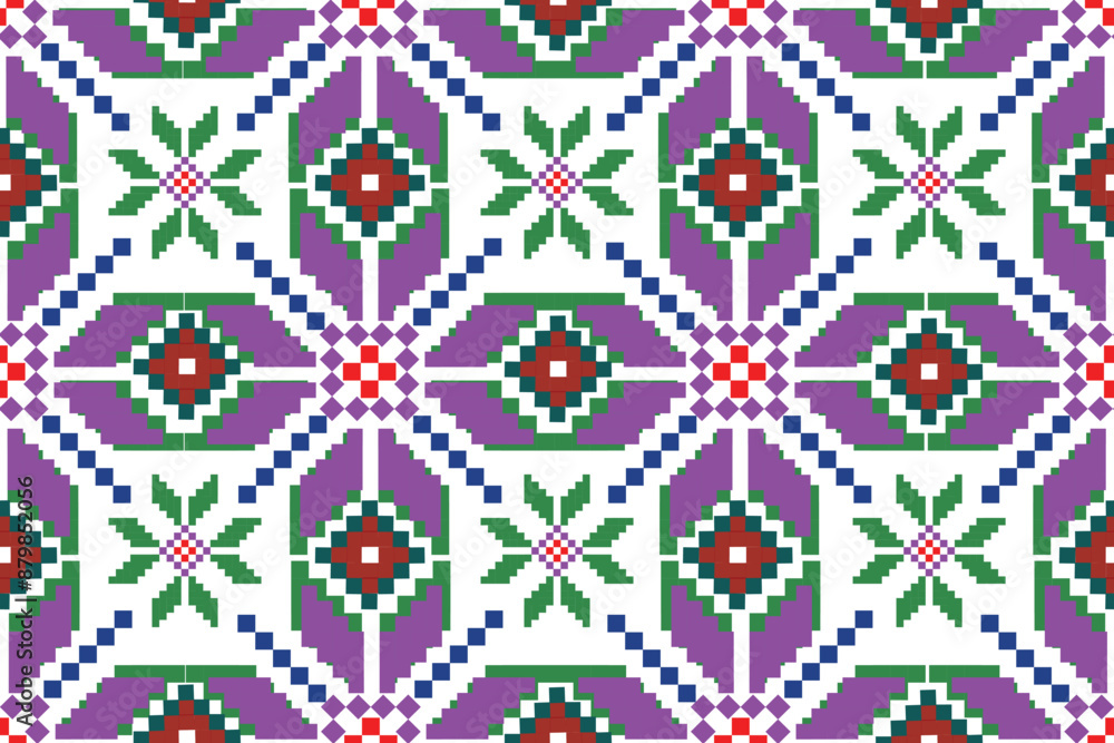 seamless pattern folk embroidery, and Mexican style, Aztec geometric art ornament print, Design for carpet , cover, wallpaper, wrapping, fabric, clothing, Ikat Abstract Ethnic-art seamless pattern folk embroidery, and Mexican style, Aztec geometric art ornament print, Design for carpet , cover, wallpaper, wrapping, fabric, clothing, Ikat Abstract Ethnic-art