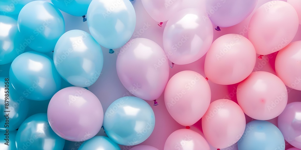 Decorations for Gender Reveal or Trans Celebration Party Colorful Balloons. Concept Gender Reveal, Trans Celebration Party, Colorful Balloons, Event Decorations Decorations for Gender Reveal or Trans Celebration Party Colorful Balloons. Concept Gender Reveal, Trans Celebration Party, Colorful Balloons, Event Decorations
