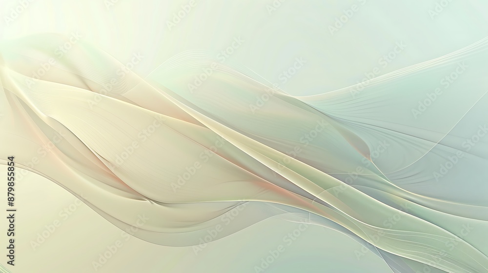 A calming abstract scene with flowing lines and a clear area on the right for text A calming abstract scene with flowing lines and a clear area on the right for text