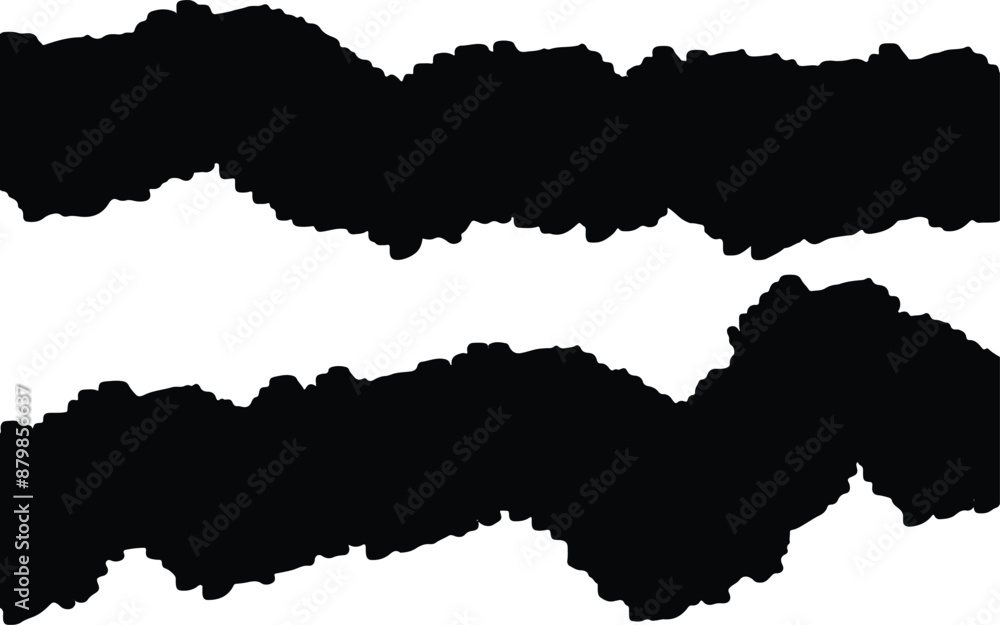 Obraz premium set of torn paper for brush, ripped paper texture element against white background.