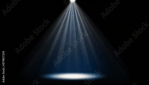 シンプルなスポットライト、シンプルなステージ、シンプルな黒い背景、クールでスタイリッシュに表現、 Generated by AI