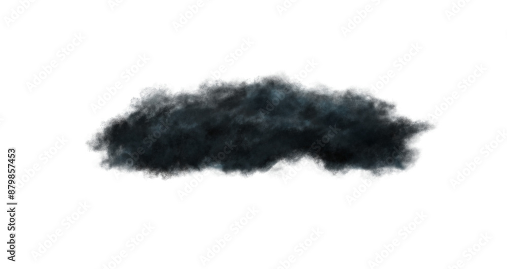 Fototapeta premium Realistic transparent black or dark cloud, isolated. Fog, smoog. Grey steam flow, mist. Png