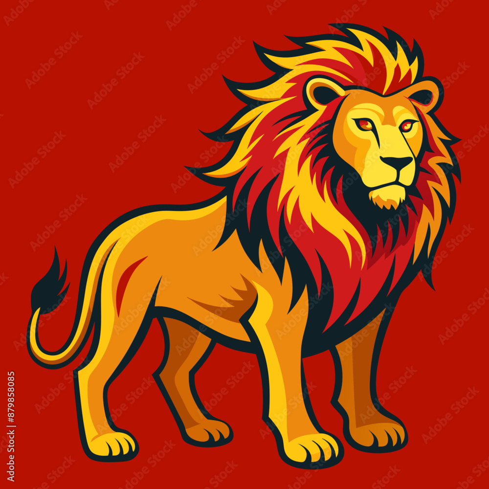 Fototapeta premium simple-lion--bold-lines