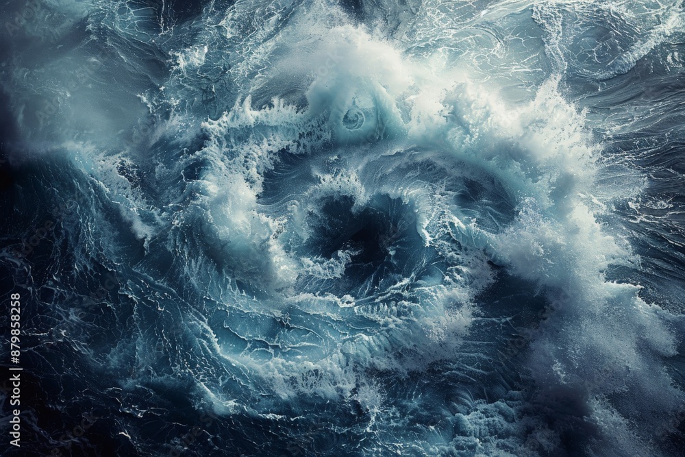 Powerful Ocean Whirlpool with Turbulent Waves Powerful Ocean Whirlpool with Turbulent Waves