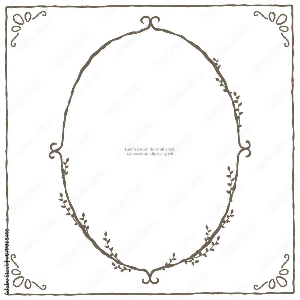 Various classic hand drawn floral frame background layout template for cards memo invitation notes book cover journal Various classic hand drawn floral frame background layout template for cards memo invitation notes book cover journal