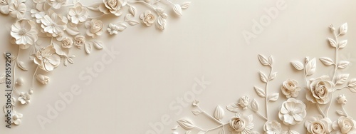 A white background with a flowery border