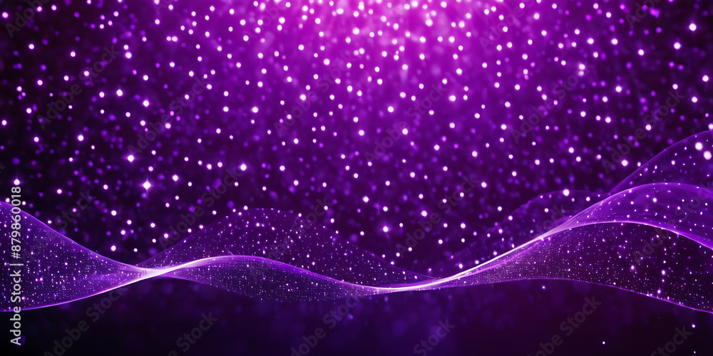A vibrant purple background with shimmering particles and flowing waves, perfect for projects related to fashion, beauty, fantasy, or technology. A vibrant purple background with shimmering particles and flowing waves, perfect for projects related to fashion, beauty, fantasy, or technology.