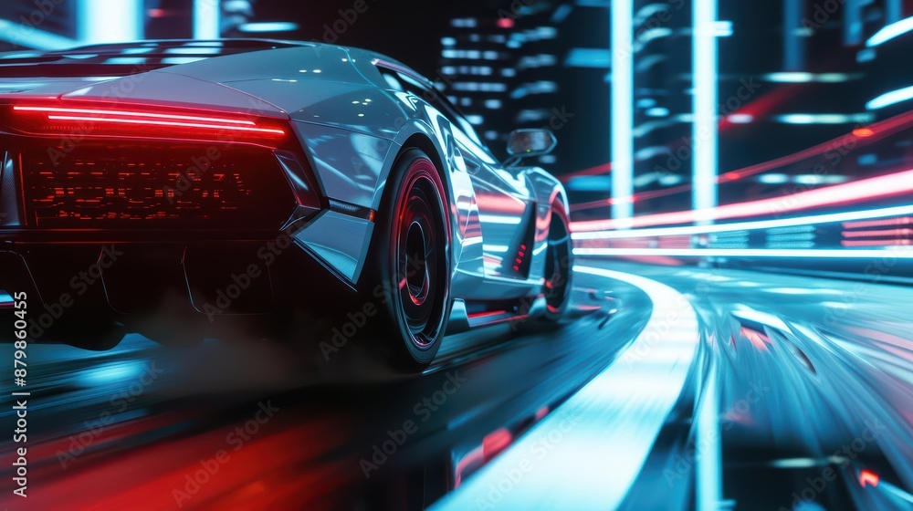 In a futuristic city In a futuristic city