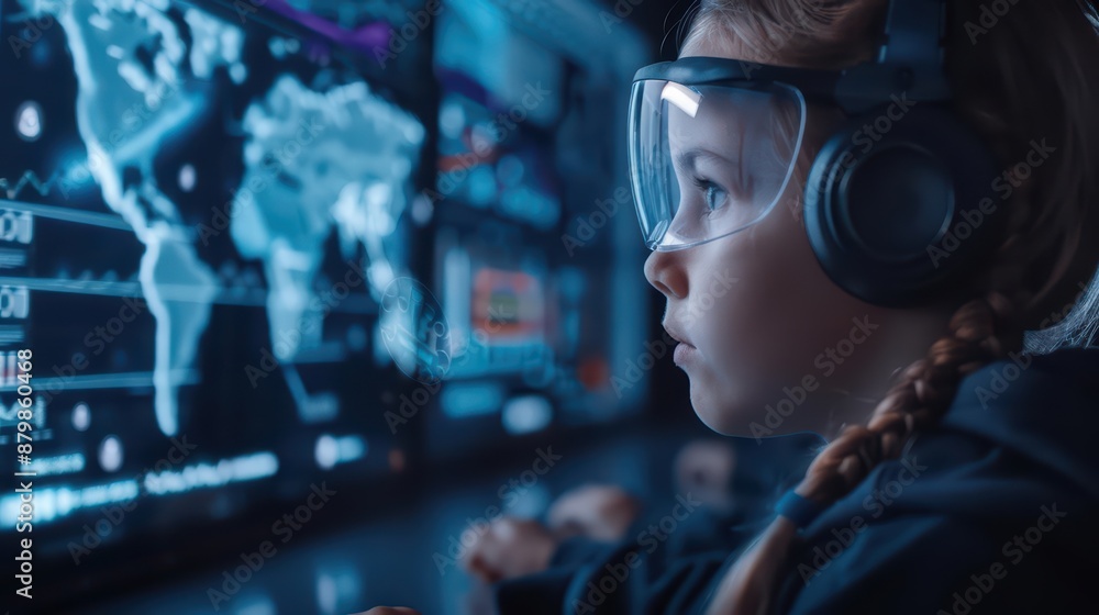 In a futuristic classroom In a futuristic classroom