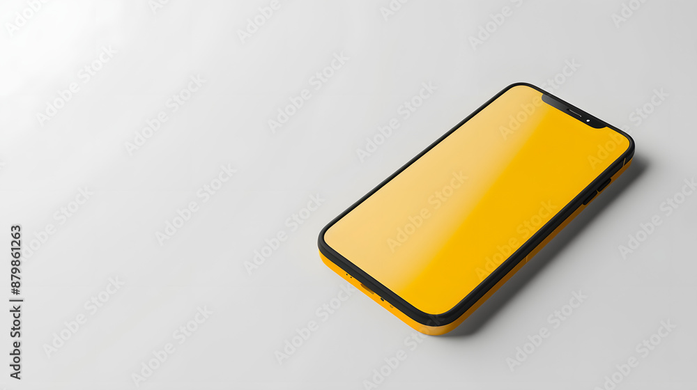 yellow smartphone isolated on white background yellow smartphone isolated on white background