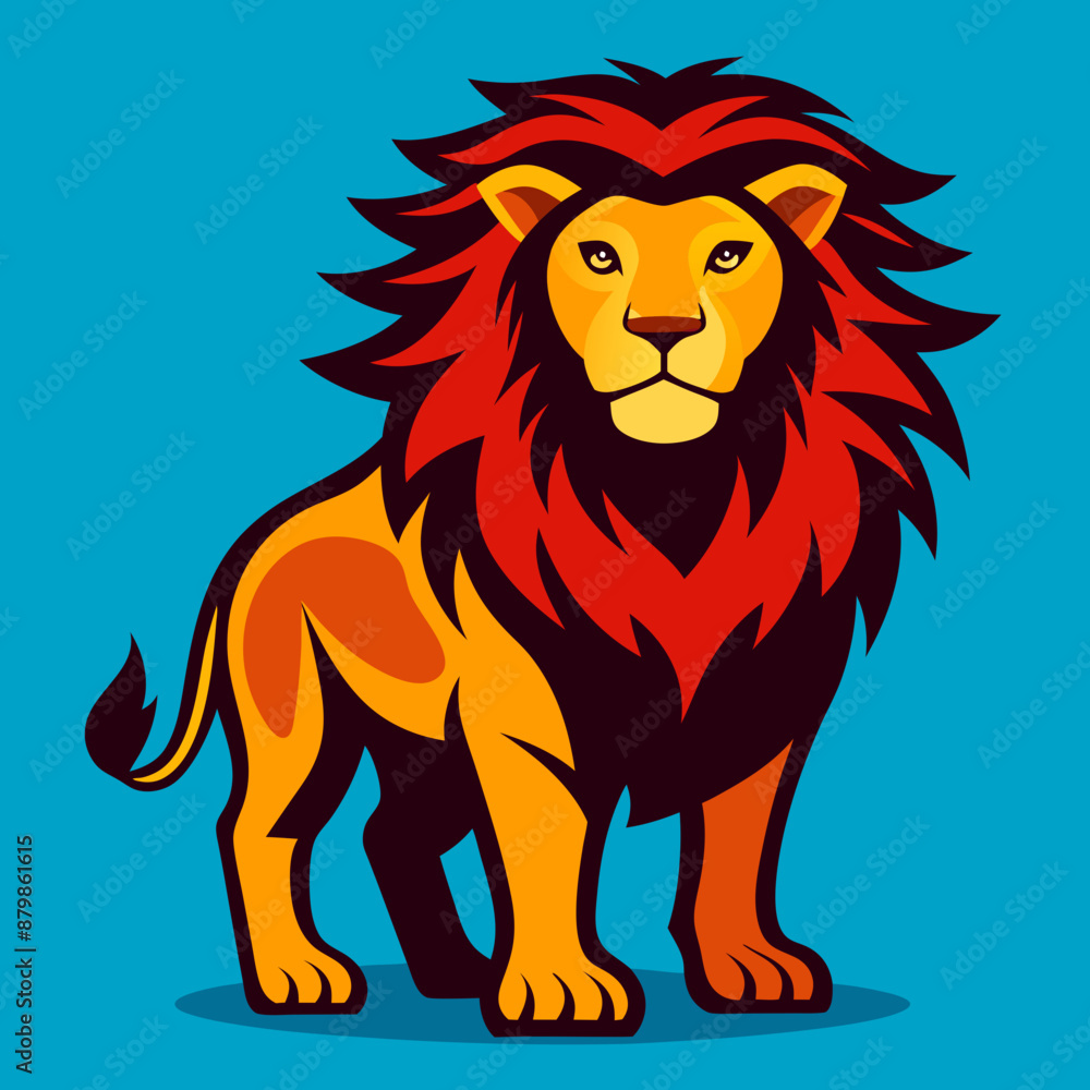 Obraz premium simple lion bold lines