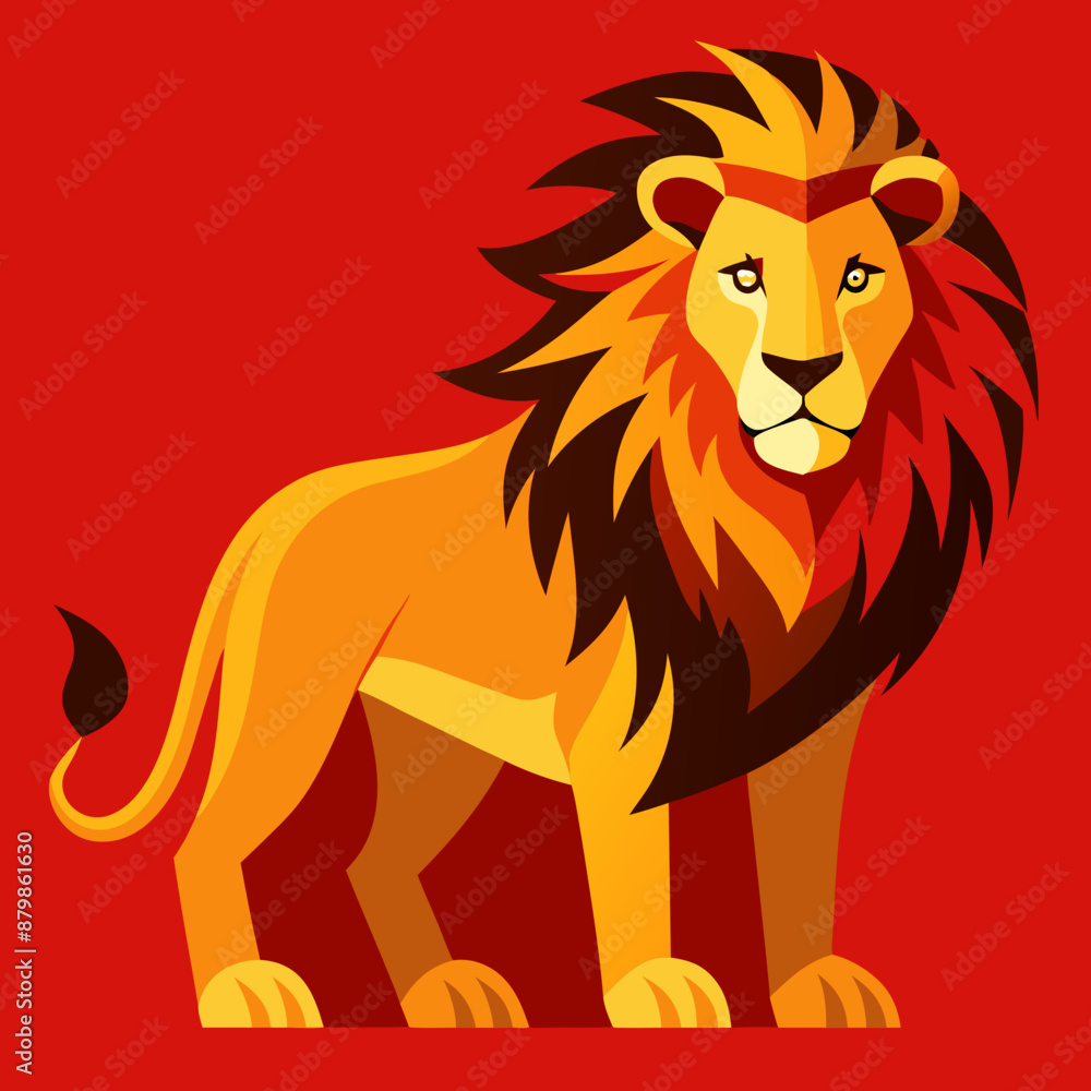 Fototapeta premium simple lion bold lines