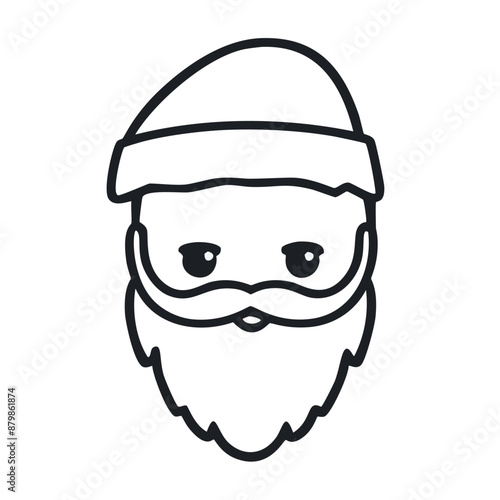 Santa Claus Cartoon with Glasses on Purple Background | Festive Christmas Character in Red Suit | Holiday Wall Art, Greeting Card