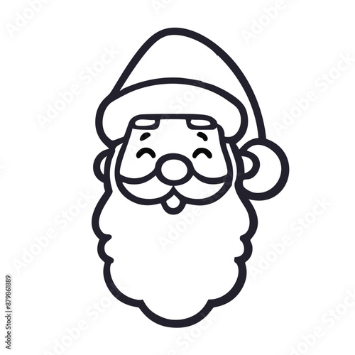 Santa Claus Cartoon with Glasses on Purple Background | Festive Christmas Character in Red Suit | Holiday Wall Art, Greeting Card
