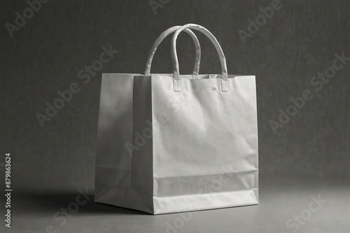 Shopping bag mockup. white blank paper bags. shopping product package for corporate brand template photo