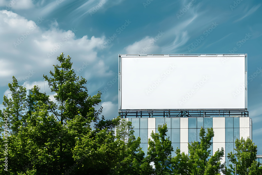 custom made wallpaper toronto digitalbusiness park periphery with a minimalist blank billboard mockup nestled among office settings