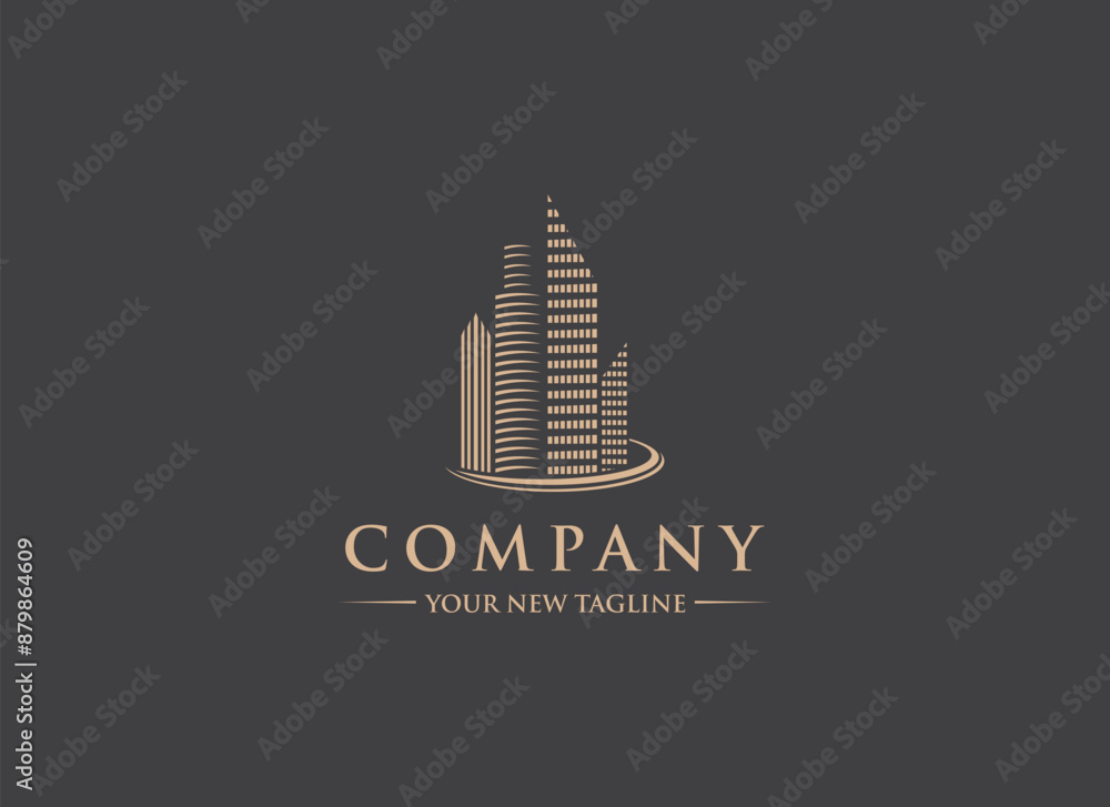 Fototapeta premium real estate and construction logo custom