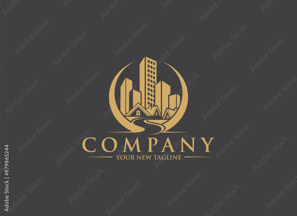 Fototapeta premium real estate and construction logo custom