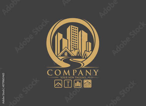 real estate and construction logo custom