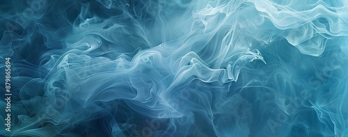 Abstract background with smoke and fog in blue color, smoke texture, smoky wallpaper, banner for design
