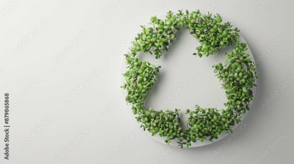 A contemporary green symbol idea displayed on a white background with ample copy space, ideal for clean and professional designs. A contemporary green symbol idea displayed on a white background with ample copy space, ideal for clean and professional designs.