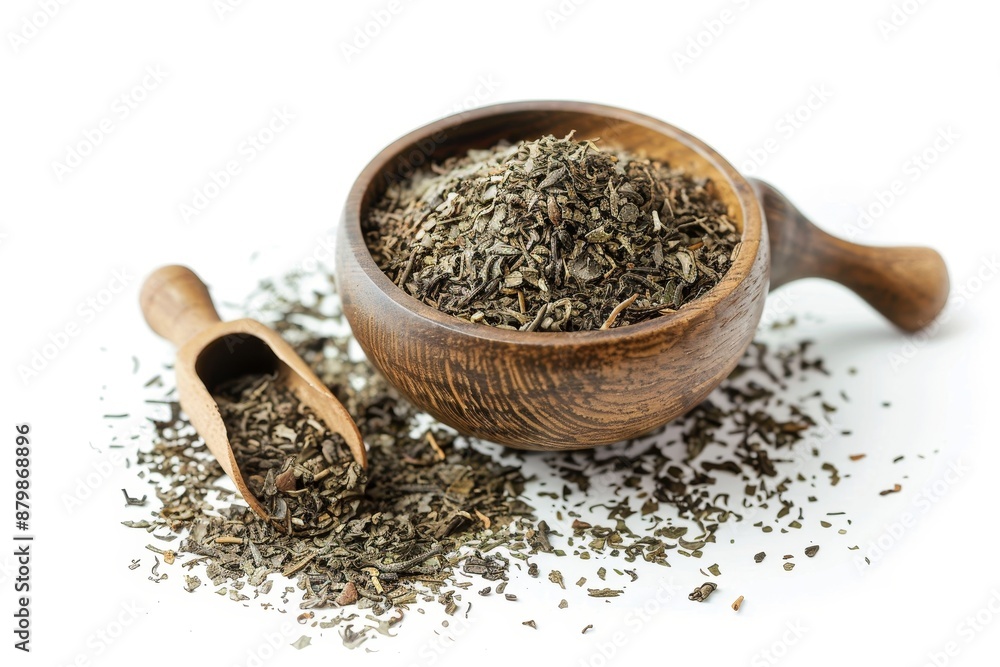 White background isolated dry mate tea White background isolated dry mate tea