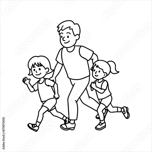 parent and children running © Shajamal