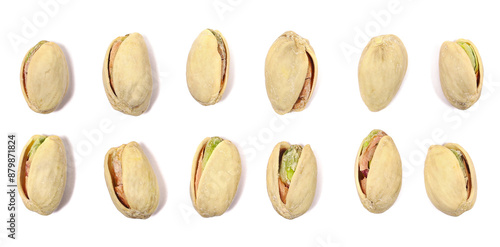 Wallpaper Mural Pistachios set isolated on white background, top view Torontodigital.ca