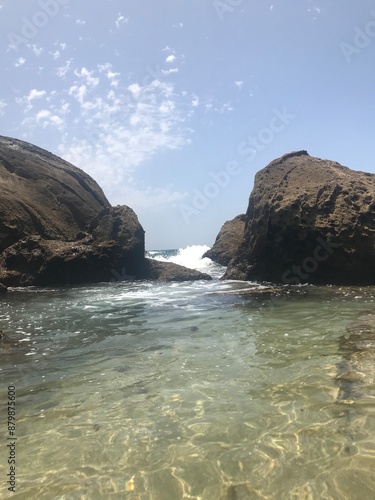 Rockpool on beach, Zahara Cadiz Spain photo