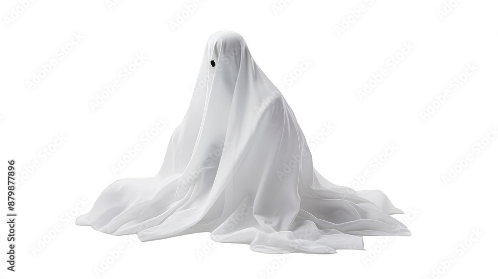 White ghost isolated on white or transparent background White ghost isolated on white or transparent background