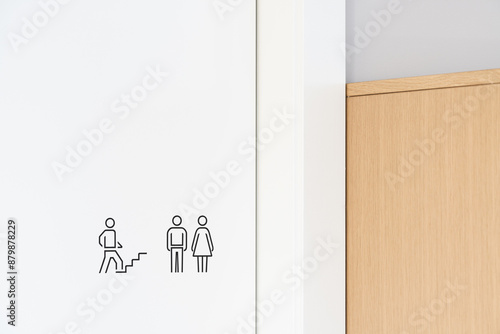 Minimalist High-Contrast Wheelchair Icon Bathroom Sign