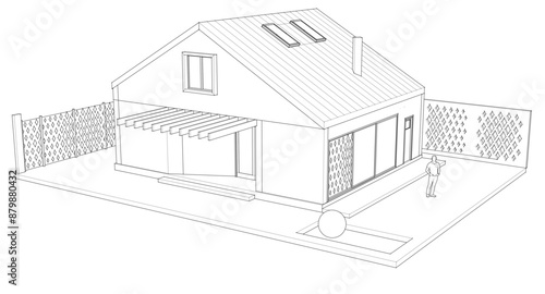 modern apartment house 3d illustration