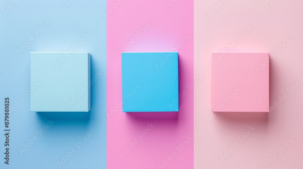 Colored Boxes on Pastel Background Colored Boxes on Pastel Background