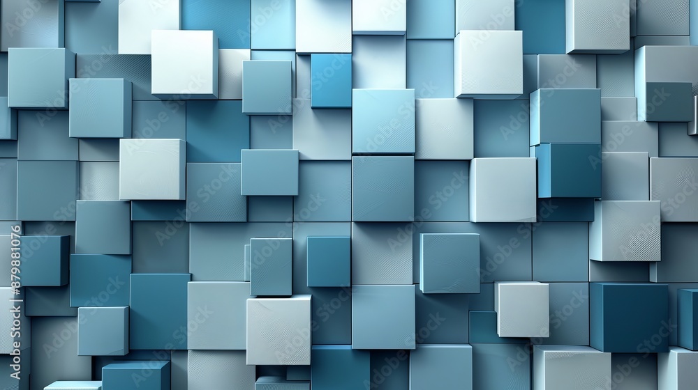 Blue And White Cube Wall Blue And White Cube Wall
