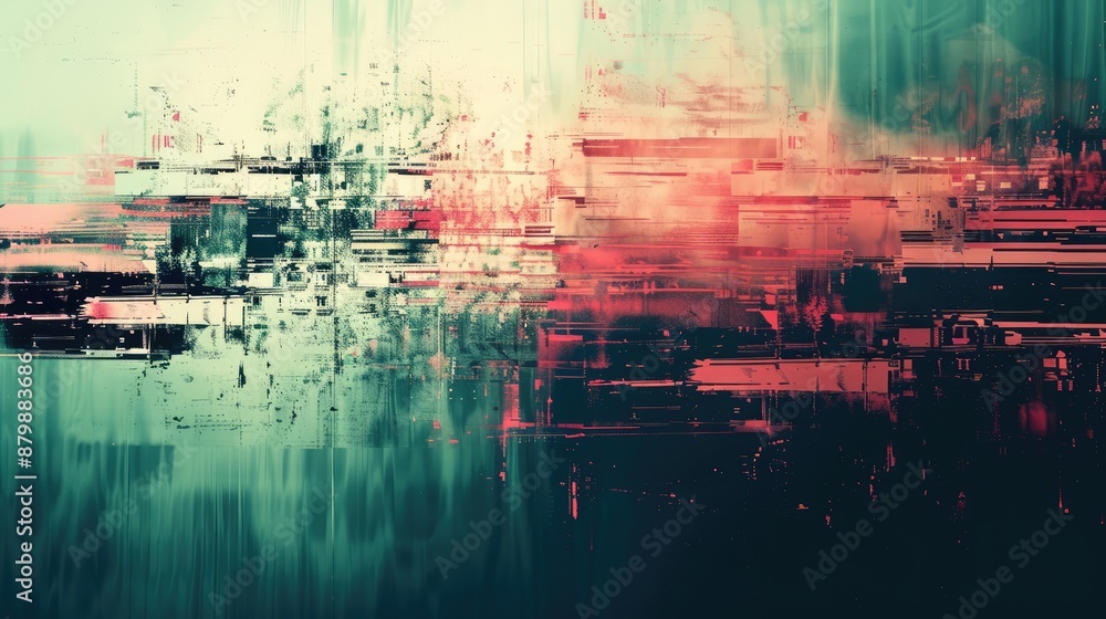 Naklejka premium Digital glitch texture background