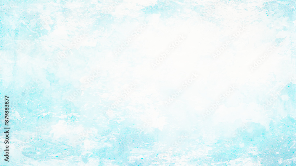 Obraz premium Abstract grunge tint light blue watercolor background. Watercolor background in blue and white painting with cloudy distressed texture and marbled grunge. white bokeh blur background / Circle light on