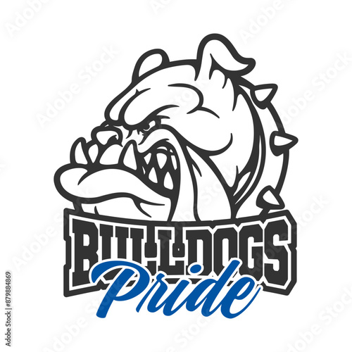 Bulldog Illustration Clip Art Design Shape. Mascot Silhouette Icon Vector.	
