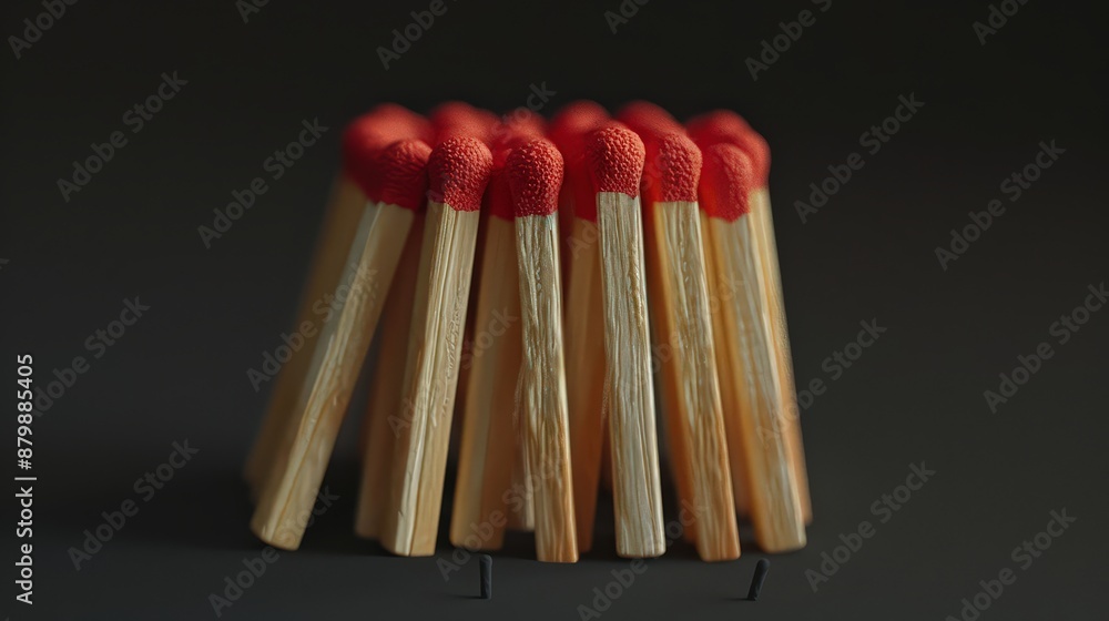 Studio shot of matches explaining concept of isolation preventing virus spread. Studio shot of matches explaining concept of isolation preventing virus spread.