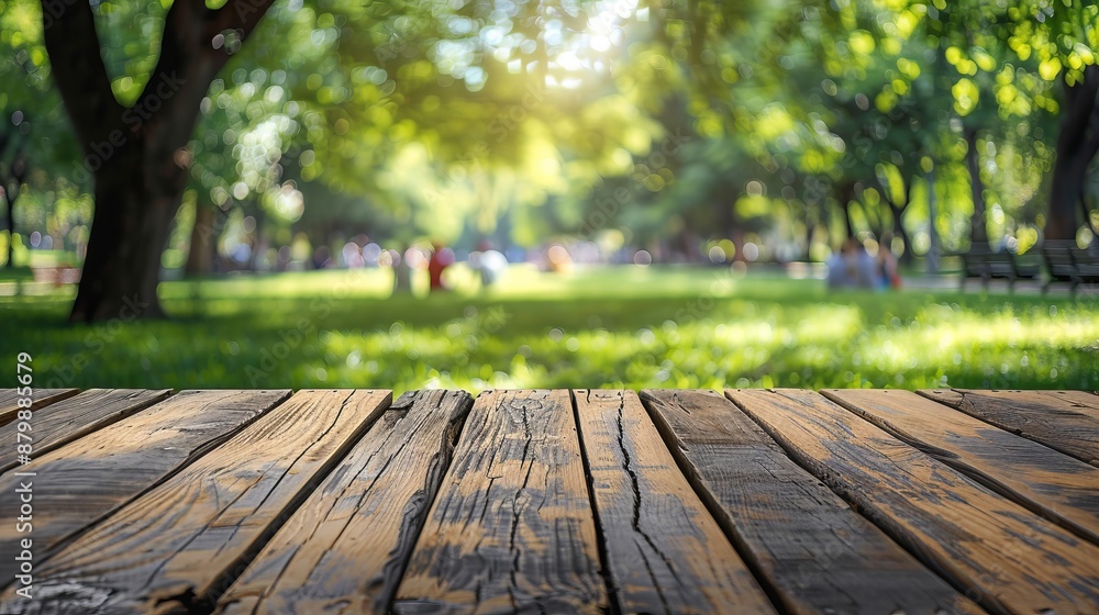Wooden Tabletop In Green Park Wooden Tabletop In Green Park