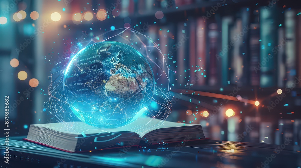Fototapeta premium E-learning education internet technology webinar online courses concept.